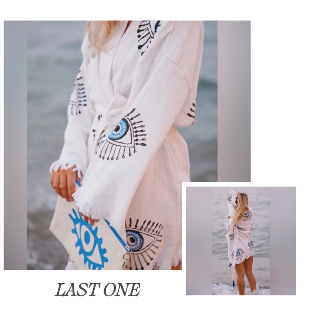 Eye Evil Turkish Short Kimono. New. OSFM.